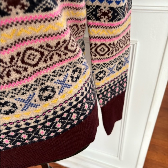 J. Crew sequin fair isle Lambs Wool sweater size XS - Picture 4 of 11